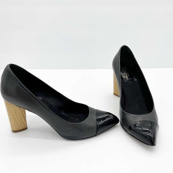 Yves Saint Laurent Wood Block Heels - Picture 2 of 10